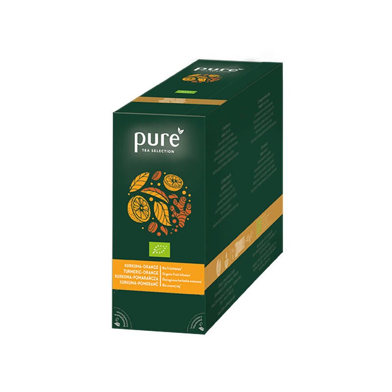 Ceai de Fructe Organic Pure Tea Orange Curcuma, 15 x 4g