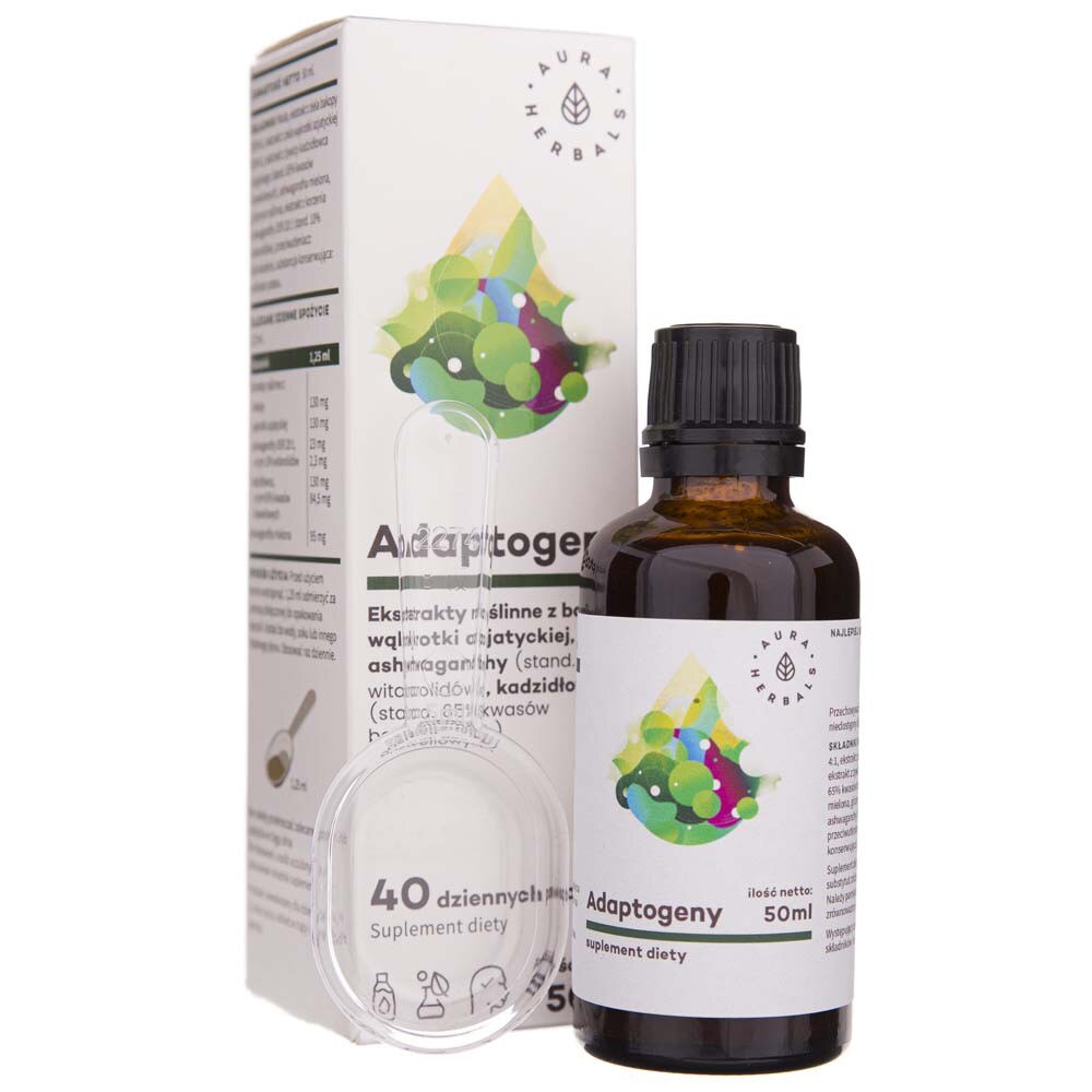 Supliment alimentar Aura Herbals Adaptogens,100% extract plante naturale, 50 ml
