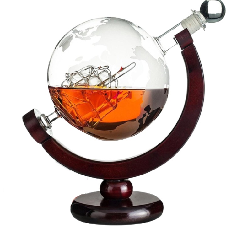Awemoz whisky kancsó, Globe modell, barna, 0.9L