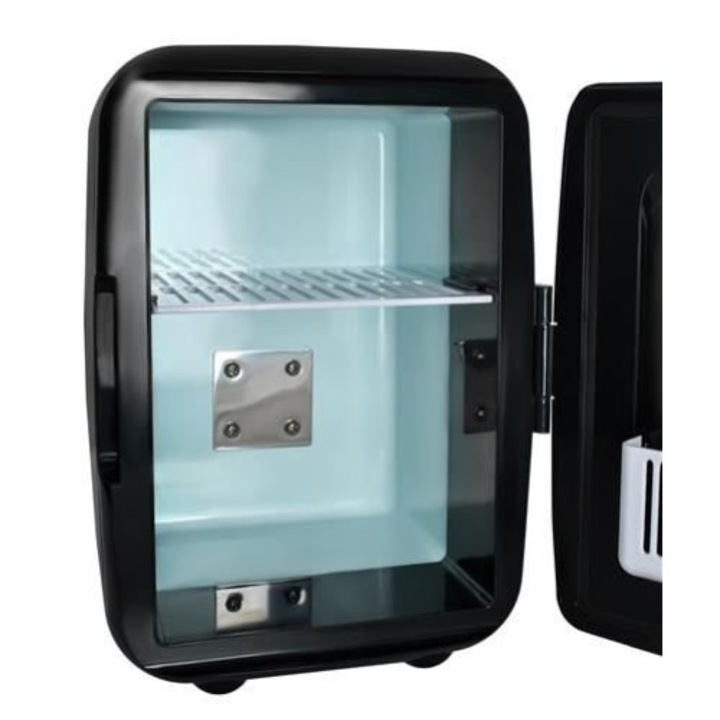 Преносим мини хладилник MTEC 443, 25/18 /22 см, 1,85 кг; 30W мощност, 220-240V или 12V захранване, Вместимост 4л, черен