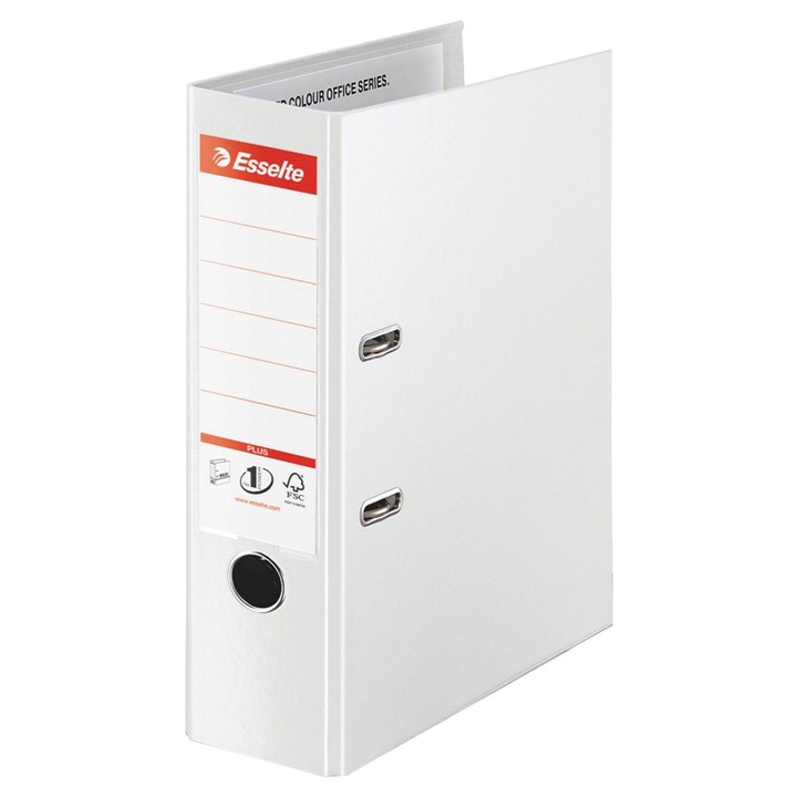Класьор Esselte "Standard Plus" А4, със защитна шина, бял