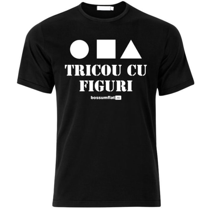 Черна тениска, тениска с фигури, М