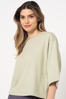 Vero Moda, Bluza sport din bumbac organic cu maneci 3/4 Prime, Verde fistic Vero Moda, Bluza sport din bumbac organic cu maneci 3/4 Prime, Verde fistic