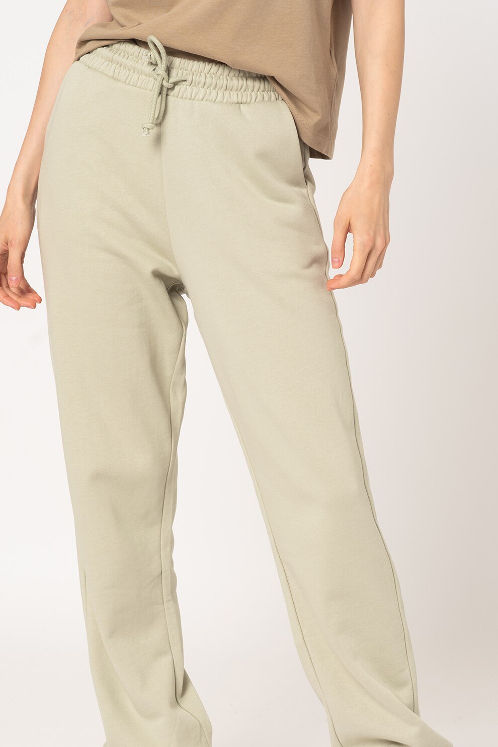 Vero Moda, Pantaloni sport din bumbac organic Prime, Verde fistic
