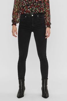 Vero Moda, Blugi skinny cu talie inalta, Negru, XS-L30 Vero Moda, Blugi skinny cu talie inalta, Negru, XS-L30