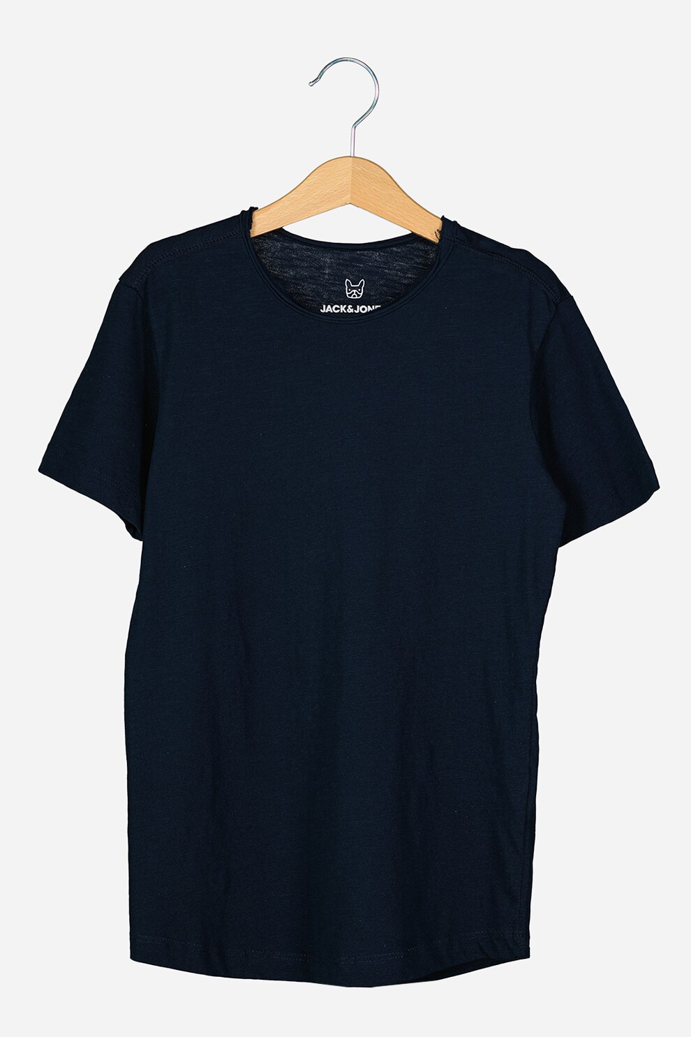 Jack&Jones, Tricou cu decolteu rotund cu model uni, Bleumarin