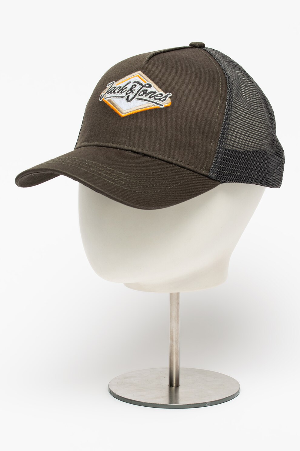 Jack&Jones, Sapca cu broderie logo Bruce, Verde forest/Oranj