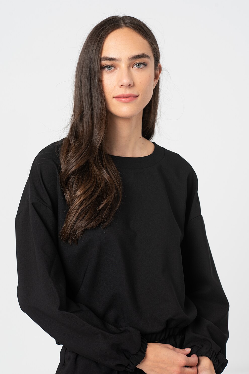 Only, Bluza cu terminatii elastice Miley, Negru