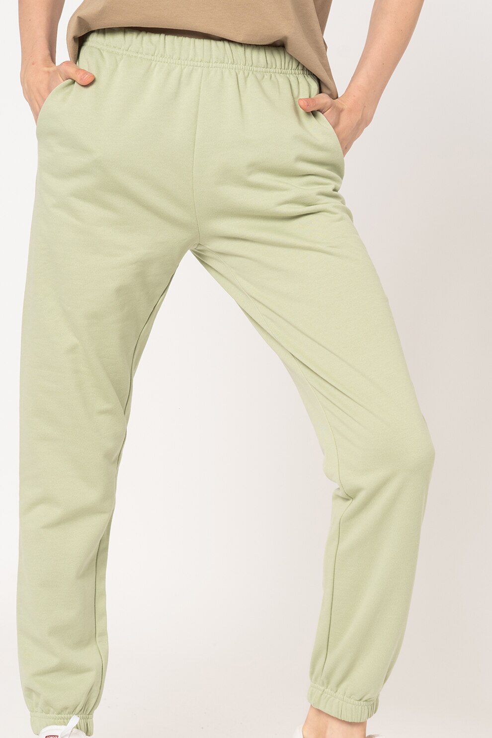 Only, Pantaloni sport cu talie elastica Dreamer, Verde deschis