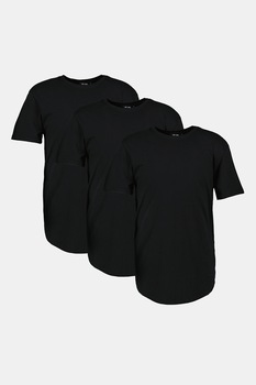 Only & Sons, Set de tricouri cu decolteu la baza gatului Matt - 3 piese, Negru
