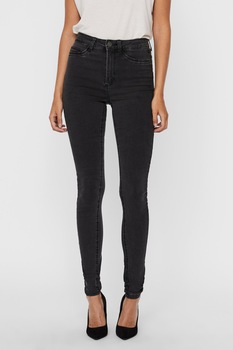 Noisy May, Blugi skinny cu talie inalta Callie, Gri inchis, W30-L30 Noisy May, Blugi skinny cu talie inalta Callie, Gri inchis, W30-L30