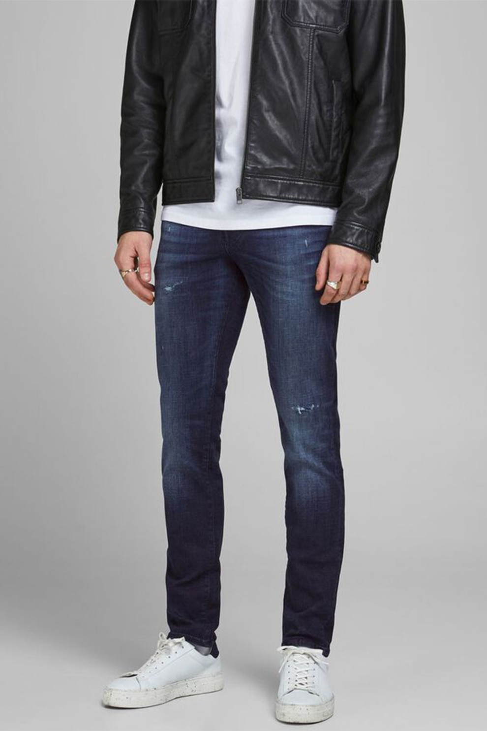 Jack&Jones, Blugi slim fit Glenn Icon 758, Bleumarin, W29-L32