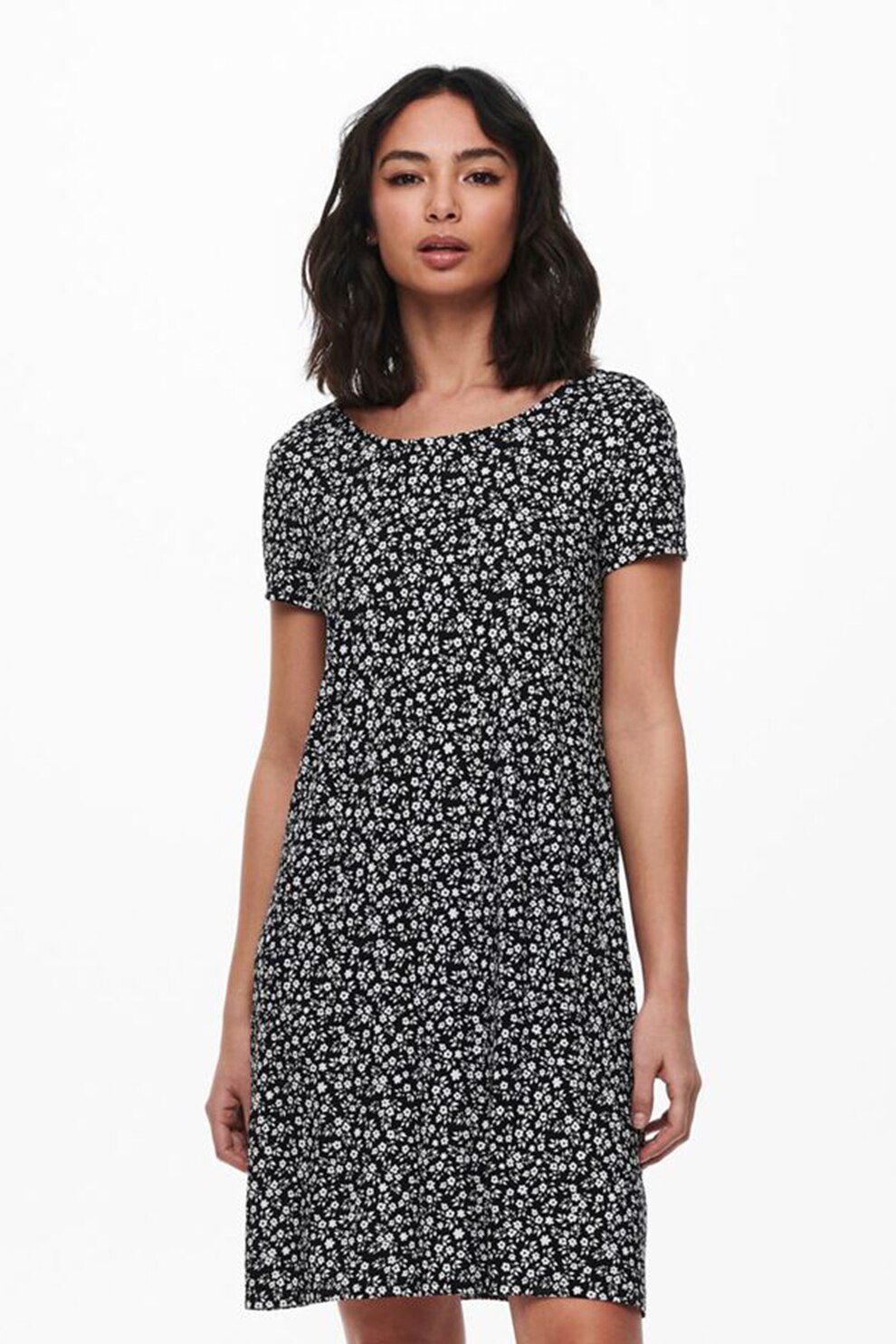 Only, Rochie lejera cu imprimeu floral, Negru