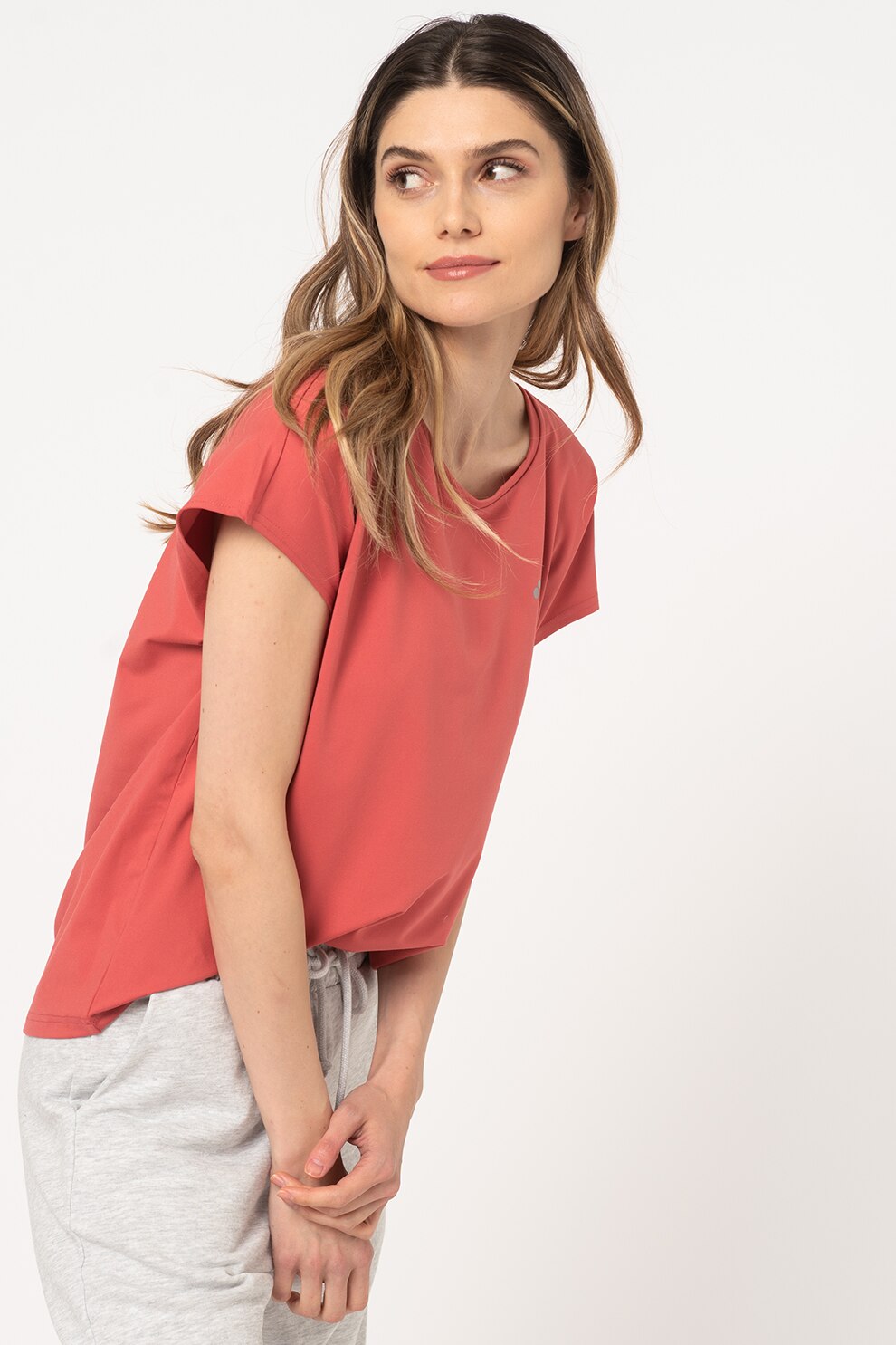 Only Play, Tricou lejer cu detaliu discret pe piept Aubree, Zmeuriu