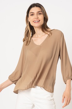 JdY, Bluza vaporoasa cu aspect semitransparent Dora, Maro camel JdY, Bluza vaporoasa cu aspect semitransparent Dora, Maro camel