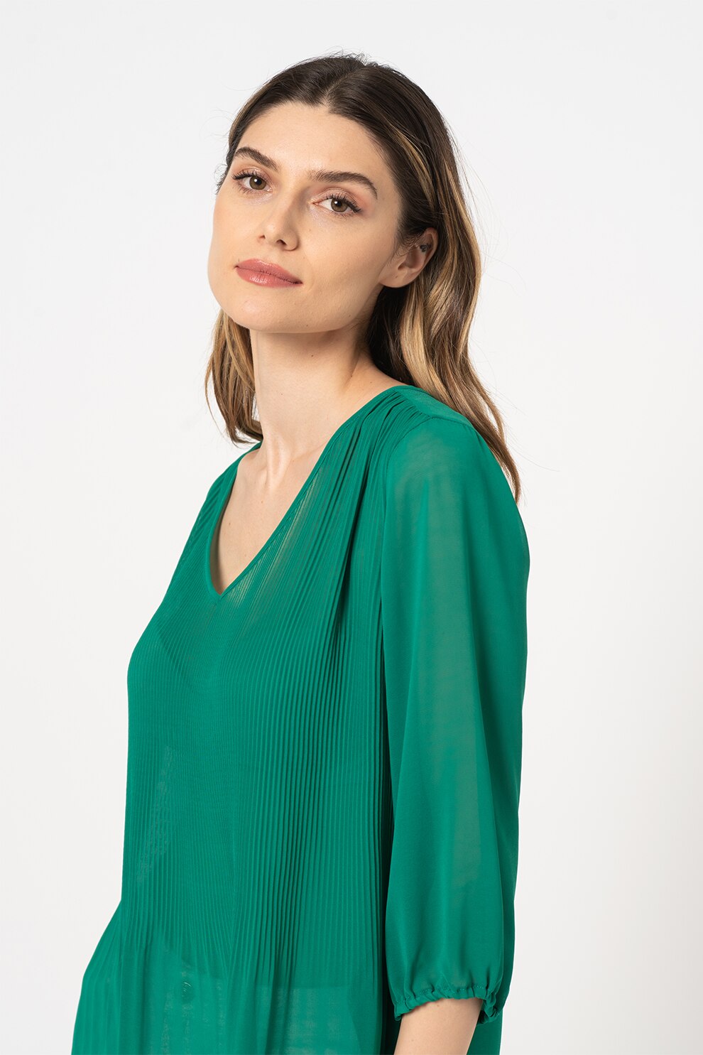 JdY, Bluza vaporoasa cu aspect semitransparent Dora, Verde