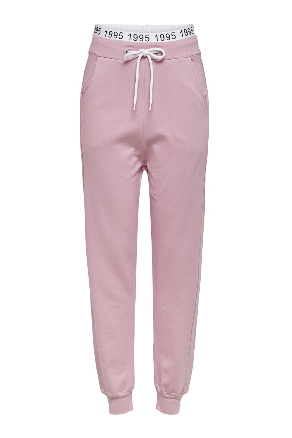 Only, Pantaloni sport cu snur, Roz pastel