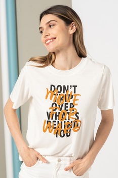 JdY, Tricou lejer cu imprimeu Blake, Alb prafuit/Maro scortisoara/Negru, L JdY, Tricou lejer cu imprimeu Blake, Alb prafuit/Maro scortisoara/Negru, L