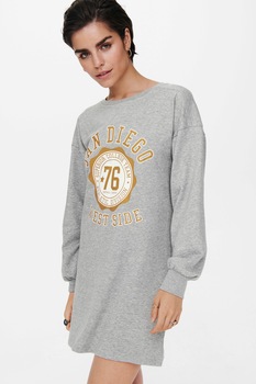 JdY, Rochie lejera cu maneci cazute, Gri melange JdY, Rochie lejera cu maneci cazute, Gri melange