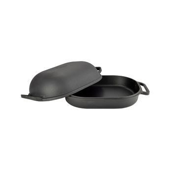 Cratita fonta emailata, Perfect Home, cu capac, 7 litri, 15 cm inaltime, negru mat Cratita fonta emailata, Perfect Home, cu capac, 7 litri, 15 cm inaltime, negru mat