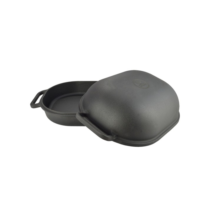 Perfect Home Zománcozott öntöttvas kacsasütő kúpos matt fekete, 33 x 26.3 x 14.5 cm