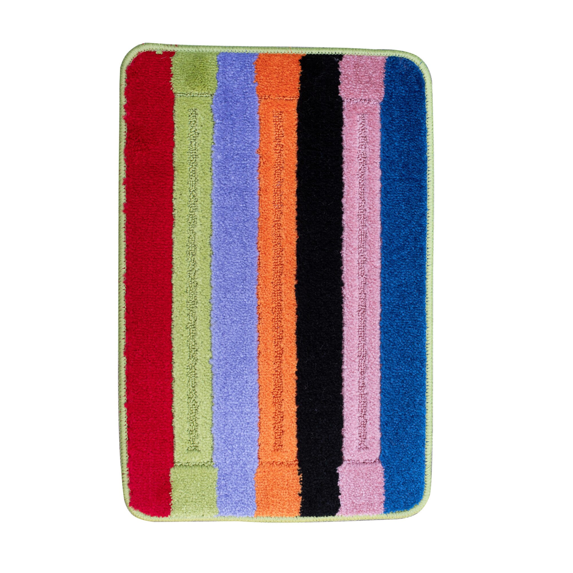 Covoras baie Minni, 40x60cm, antiderapant, polipropilena, multicolor, model dungi paralele, gramaj 275 g