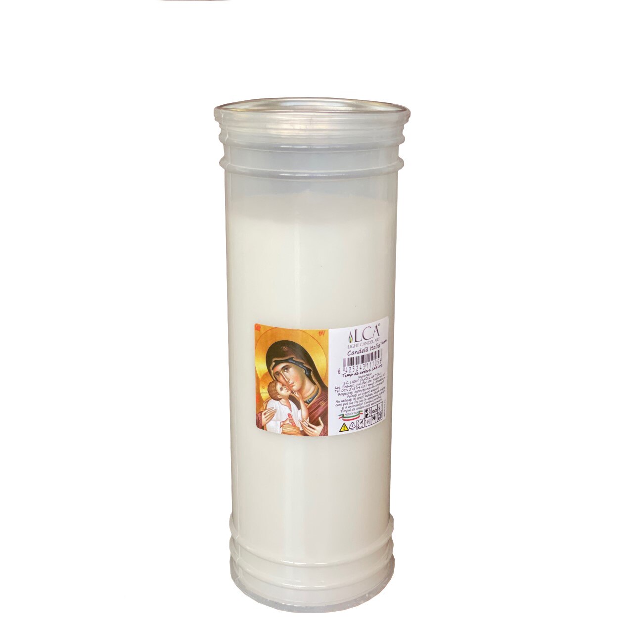 Candela cu capac anti-vant T100 Alb