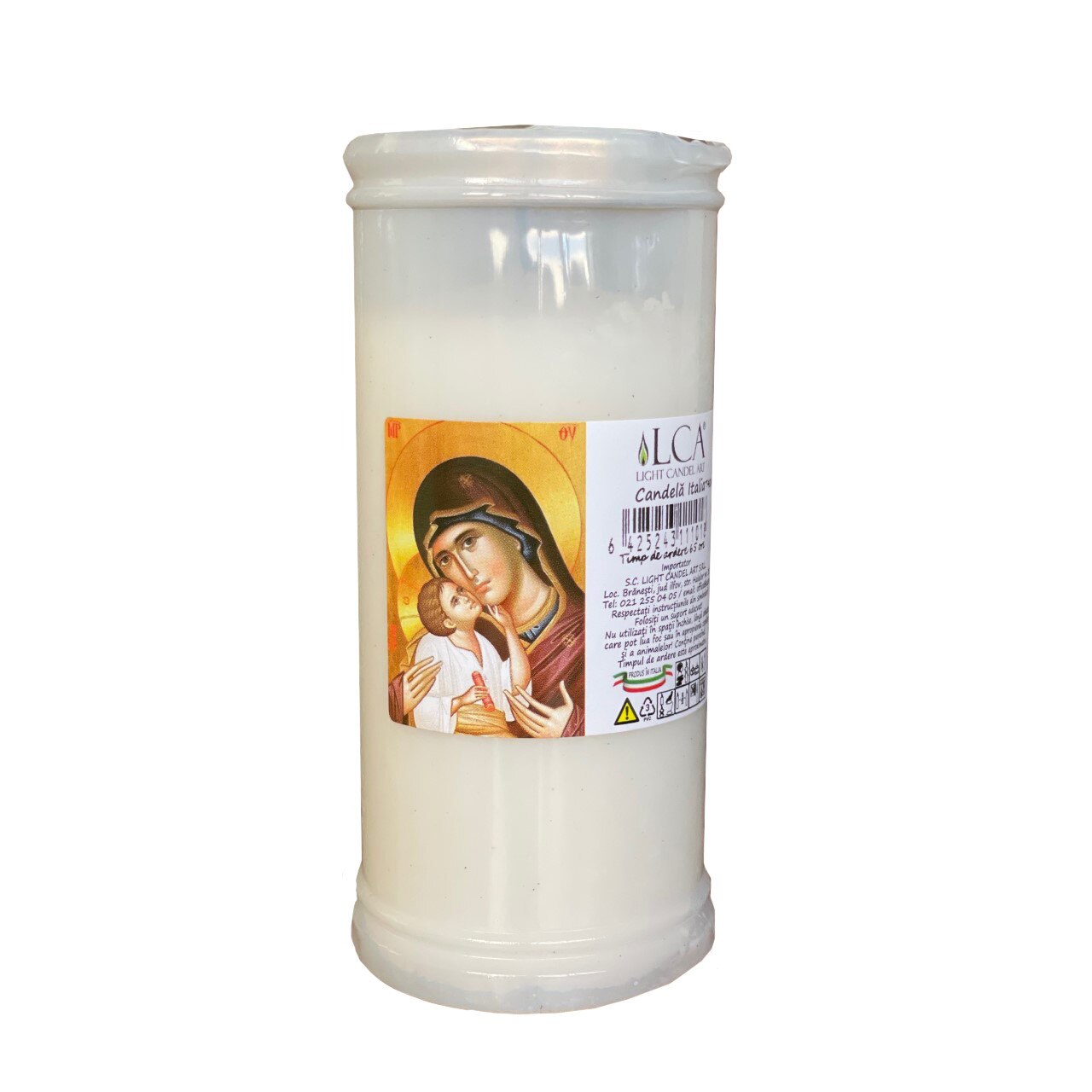 Candela cu capac anti-vant T40 Alb