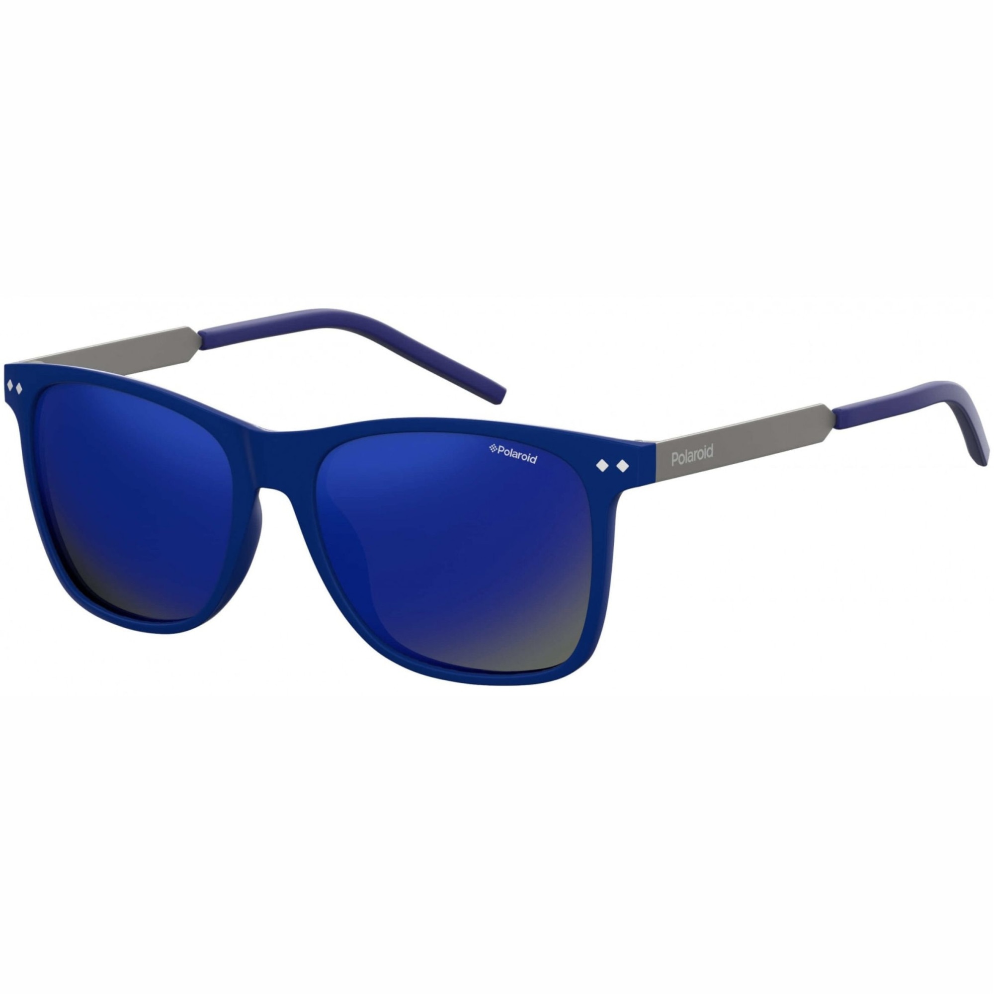Ochelari de soare barbati Polaroid Rectangular Matte Navy Blue/Gunmetal/Mirrored Blue Polarized PLD1028/S RCT/5X