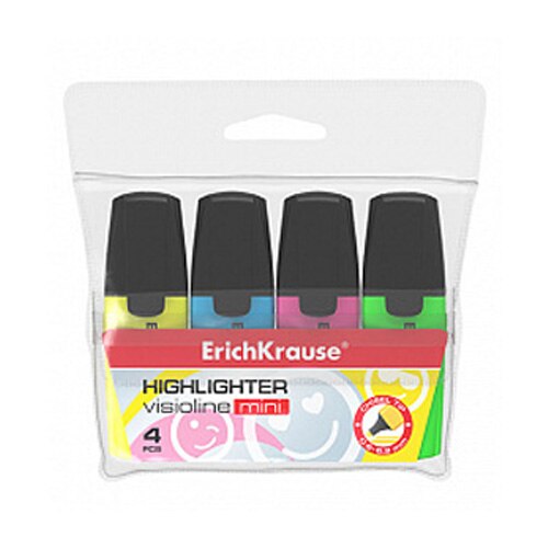 Textmarker ErichKrause® Visioline Mini 4 Buc/Set