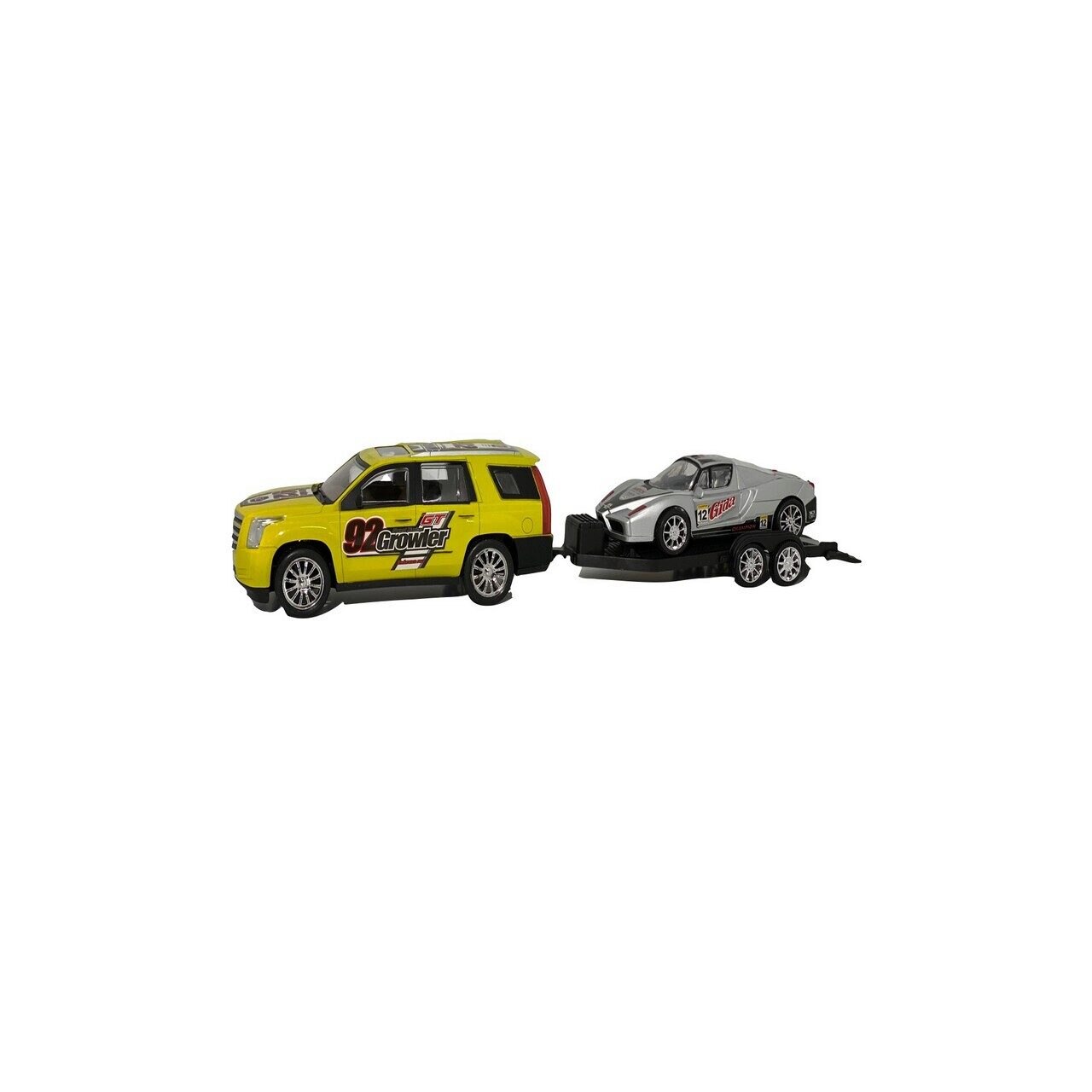 Camioneta cu tractare Masinute de curse, Mk toys, MKM041782, plastic, multicolor, +3 ani