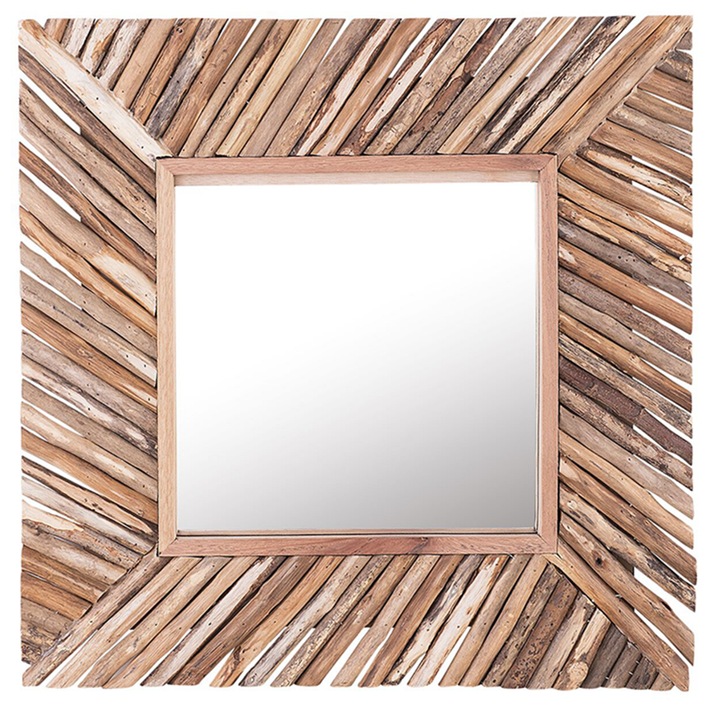 KANAB Rusztikus Világos Fa Tükör 60 x 60 cm