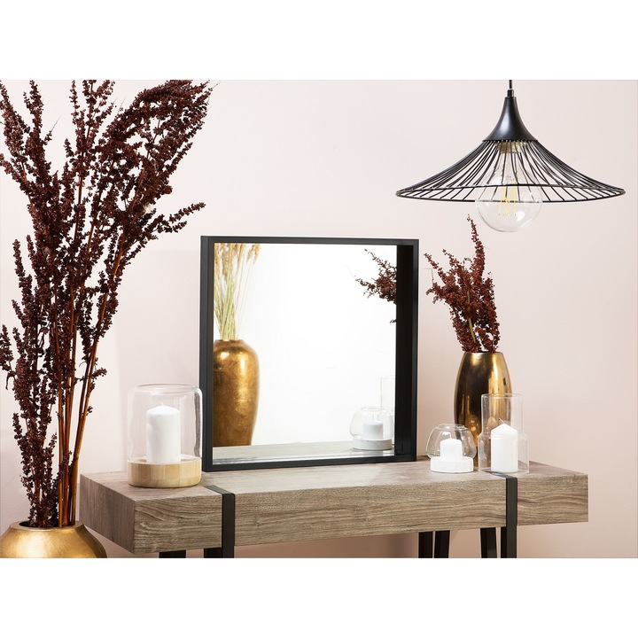 Fekete falitükör 50 x 50 cm BRIGNOLES