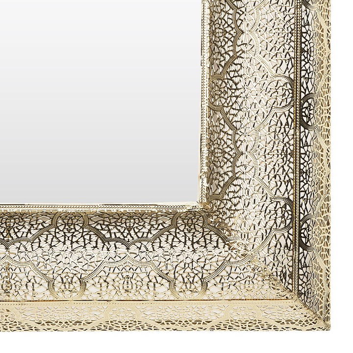 Négyszögletes Arany Színű Fali Tükör Dekoráció Fali Dekoráció 60 x 60 cm