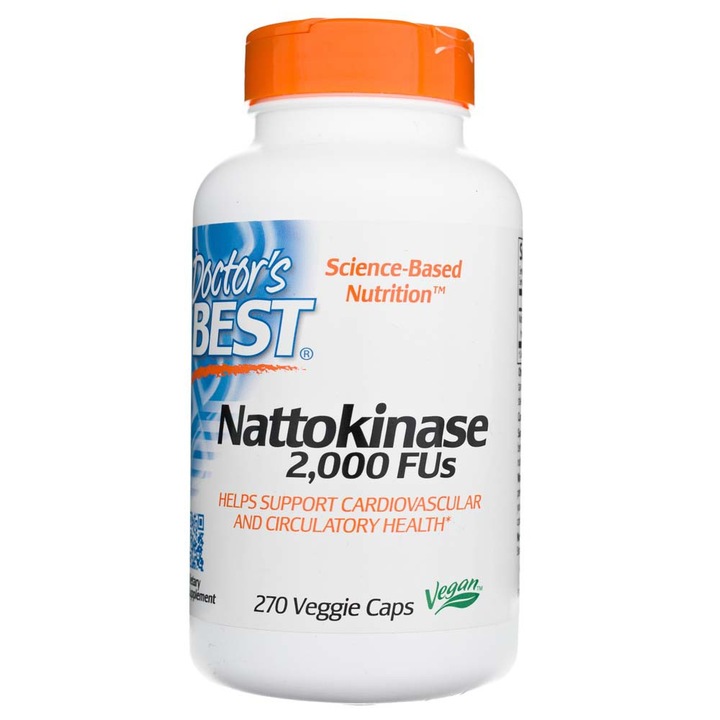 Supliment alimentar Doctor's Best, Nattokinaza, 2000 FU, 270 capsule