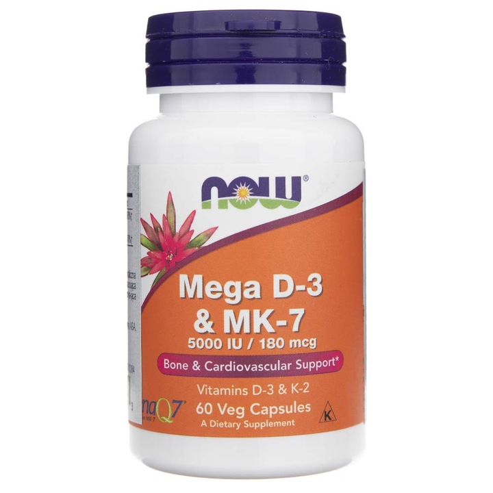 Now Foods Mega D3 / K2 MK-7 Étrend-kiegészítő, 60 kapszula