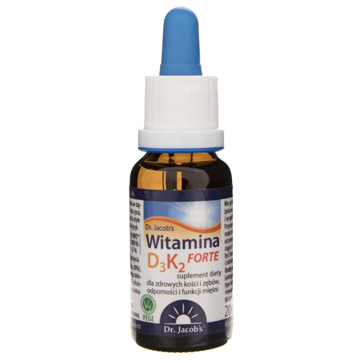 Dr. Jacobs Étrend-kiegészítő, D3 vitamin + K2 FORTE, 20 ml