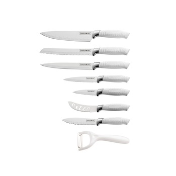 Set cutite 8 piese manere albe Royalty Line RL-WHT7-W Set cutite 8 piese manere albe Royalty Line RL-WHT7-W