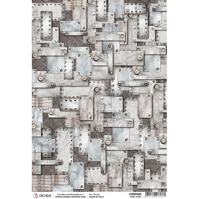 Hartie de orez decoupage, Ciao Bella, coala, model otel, A4, 297 x 210 mm