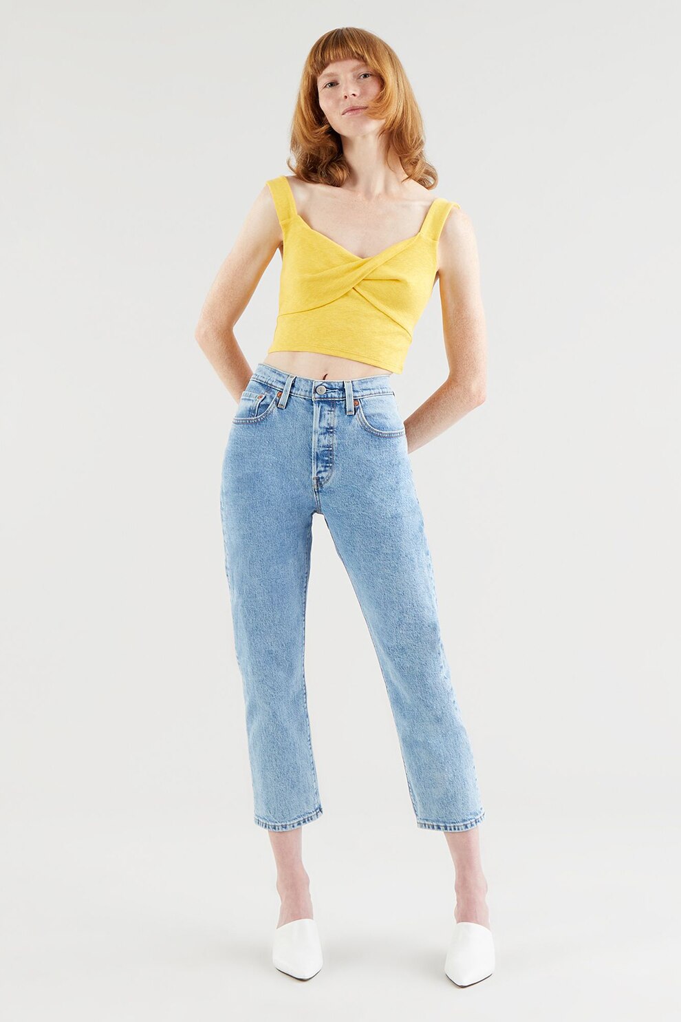 Levi's, Top crop de jerseu, Galben