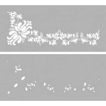 Sablon Refolosibil Panonian Folk Motif 560x250mm - SP104-2 Sablon Refolosibil Panonian Folk Motif 560x250mm - SP104-2