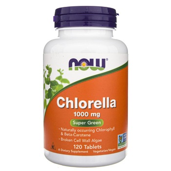 Supliment alimentar, Now Foods, Chlorella, 1000 mg, 120 comprimate Supliment alimentar, Now Foods, Chlorella, 1000 mg, 120 comprimate