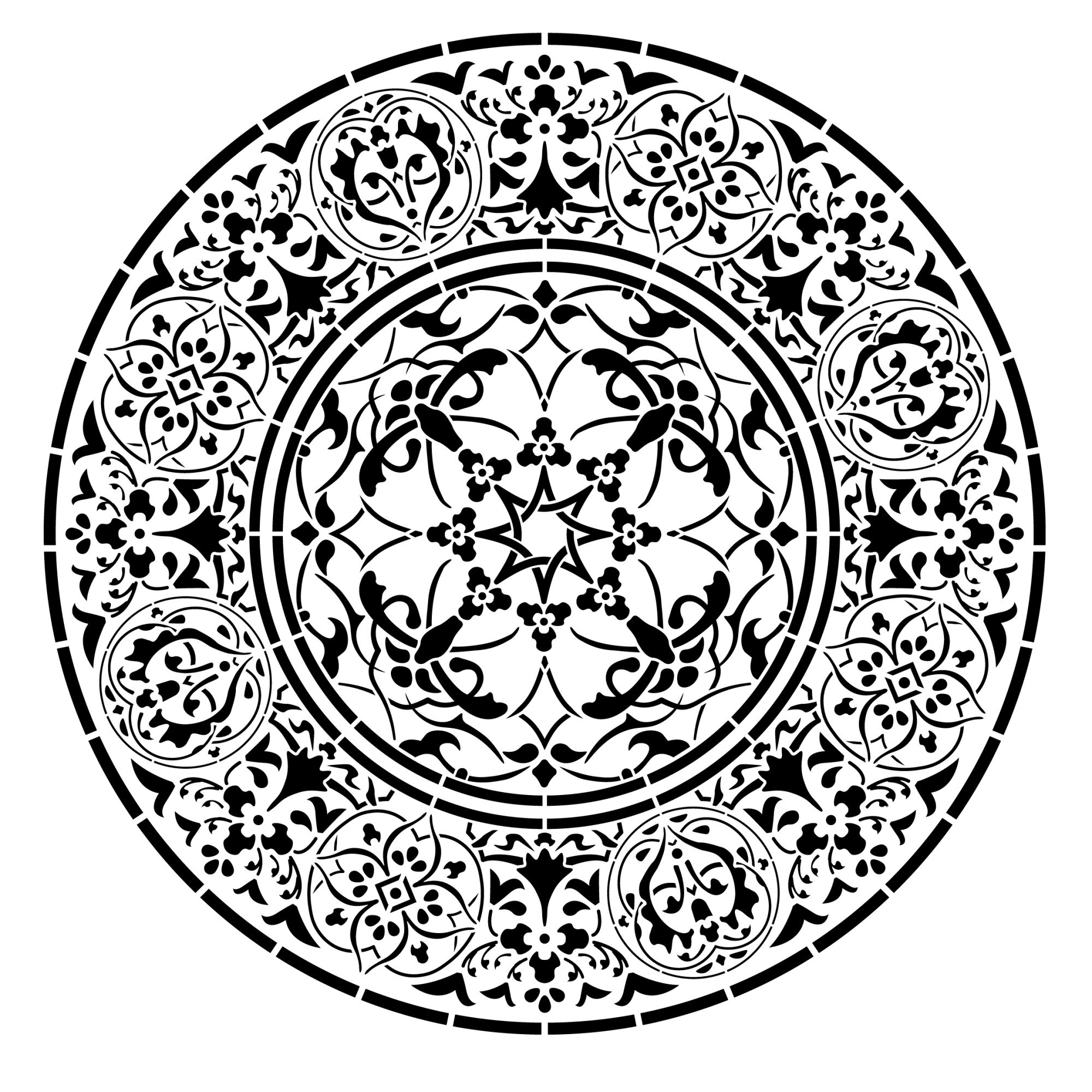 Sablon constructii 3D Mandala Plex 75x75cm, reutilizabil, plastic