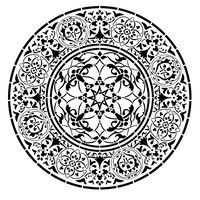 Sablon constructii 3D Mandala Plex 75x75cm, reutilizabil, plastic