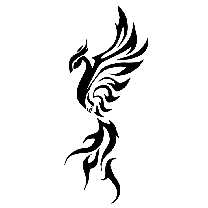 Sablon decorativ Phoenix, A4, reutilizabil, plastic