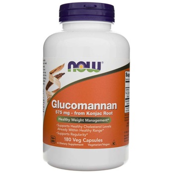 Supliment alimentar, Now Foods, Glucomannan, Konjac Root, 575 mg, 180 capsule Supliment alimentar, Now Foods, Glucomannan, Konjac Root, 575 mg, 180 capsule