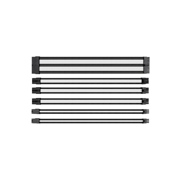 Thermaltake TtMod fonott kábelkészlet, fekete/fehér