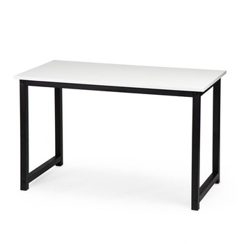 Birou modern lemn si metal, alb/negru, 120x60x73 cm Birou modern lemn si metal, alb/negru, 120x60x73 cm