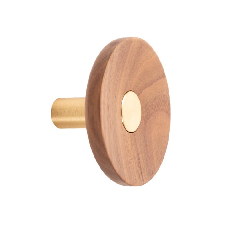 Agatatoare cuier Zoot, finisaj alama intunecata periata cu nuc natur, D 90 mm