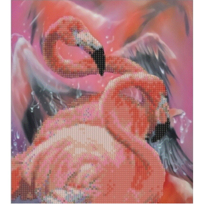 Kit Mozaic Cu Pietre Acrilice, Model Lebede, 300x400 MM